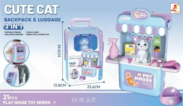 Martin Toys Βαλίτσα 3 σε 1 Γατάκι Pet Shop House (535Ε-1) 2