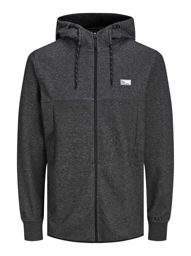 JCOAIR SWEAT ZIP HOOD NOOS. Dark Grey Melange