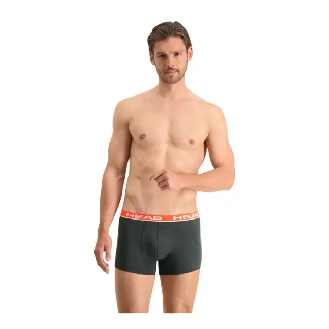 HEAD Ανδρικό Boxer Super Soft Cotton - Διπλό Πακέτο, Χρώμα Γκρι-Κόκκινο 3