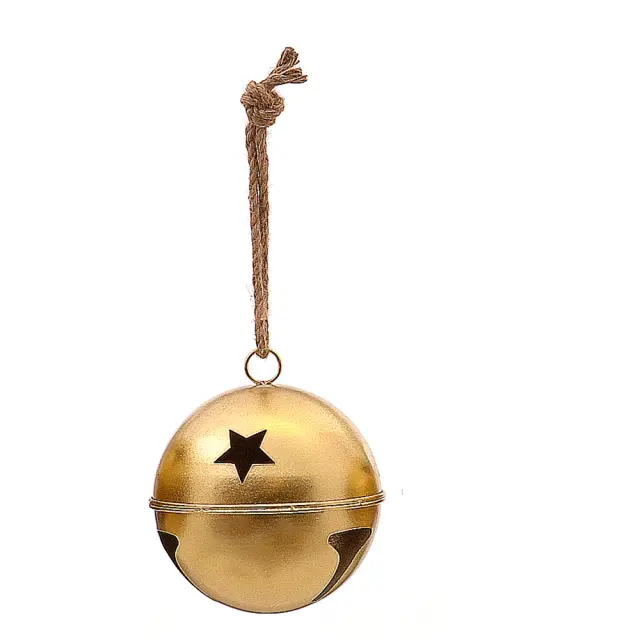 Μπάλα κουδούνι χρυσή μεταλλική 20cm Vetur 16810