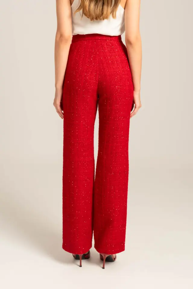 Ψηλόμεσο tweed παντελόνι σε ίσια γραμμή TALLA - S 3