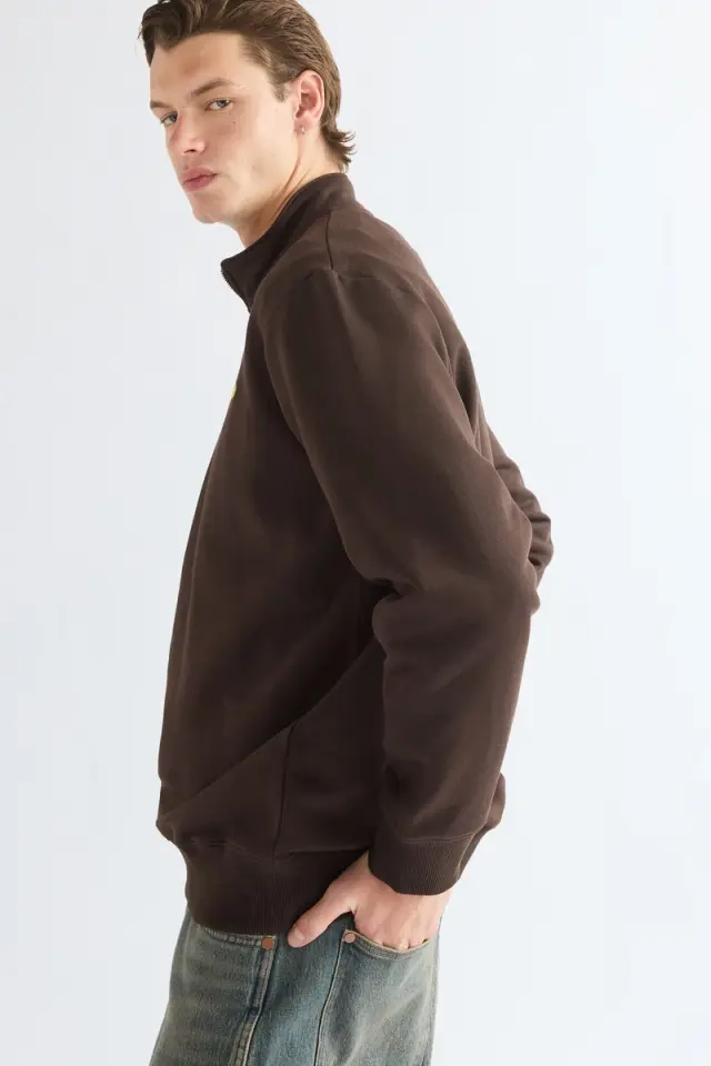 Wrangler Ανδρικό Φούτερ με Φερμουάρ 112387039 - Chocolate Torte - XL 3
