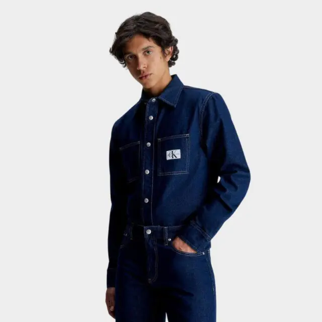 Calvin Klein - Ανδρικό Πουκάμισο Jean Regular Fit J30J323908-IAP Μπλε Σκούρο - S