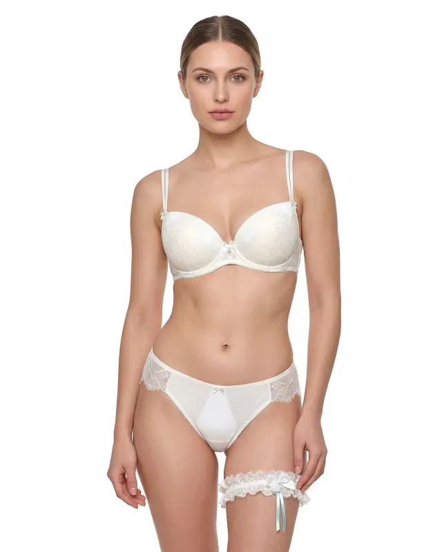 Miss Rosy Σουτιέν Push Up Ενίσχυση Σατέν Και Δαντέλα Ιβουάρ 3