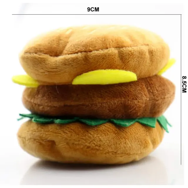 Λούτρινο Παιχνίδι Κατοικίδιου Hamburger με ήχο Διαμ.9x8.5cm 2