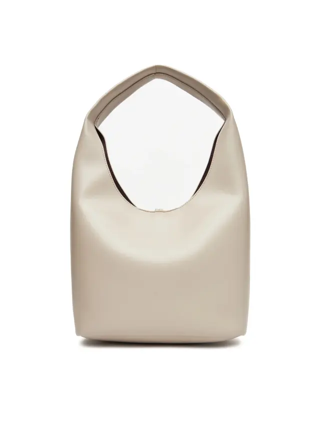 Calvin Klein Γυναικεία Τσάντα Stone Lock Slouchy Small Shoulder Εκρού 3