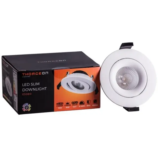 LED Downlight 10W DIMM CCT 800Lm 40° CRI 90 Flicker-Free Cutout 83-88mm (External Driver Included) RAL9003