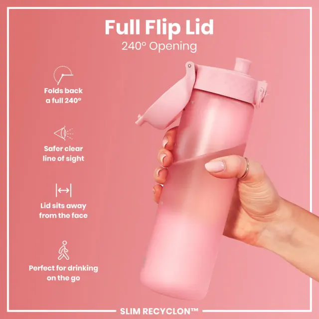 ION8 Slim Παγούρι Πλαστικό 500ml Ανοιχτό Ροζ (I8RF500ROS) 2