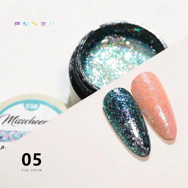 Top coat aurora glitter no wipe 6ml OEM 005