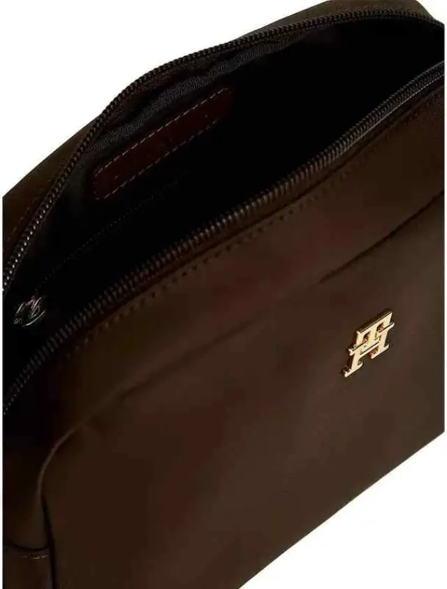 Tommy Hilfiger Γυναικεία Μικρή Τσάντα Χιαστί Popette Camera Bag Καφέ 3