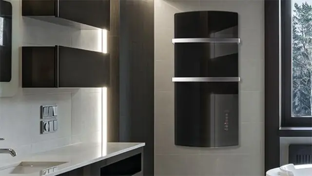 Radialight Deva 1500 Watt Μαύρη - Ψηφιακή Πετσετοκρεμάστρα Μπάνιου με Γυάλινη Πρόσοψη 3