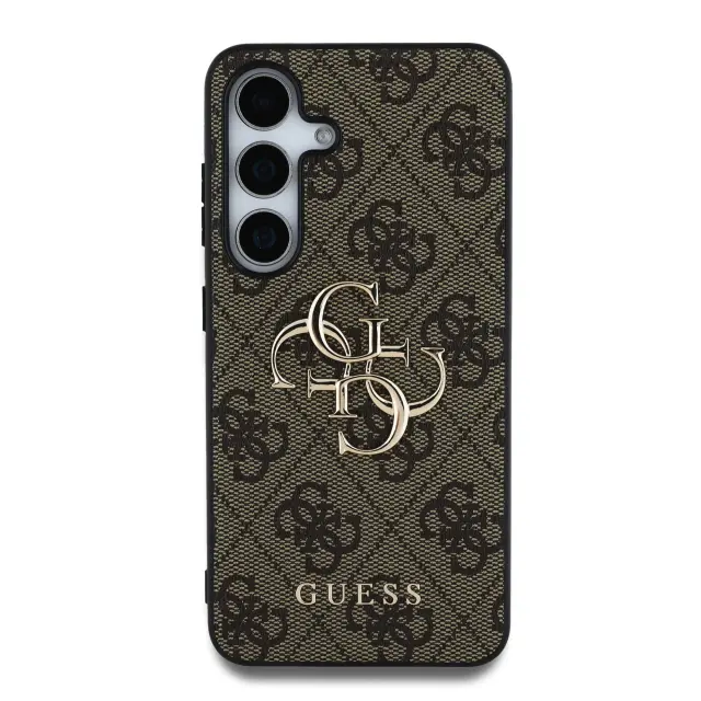 Guess PU 4G Metal Logo Case for Samsung Galaxy S25+ Brown 3