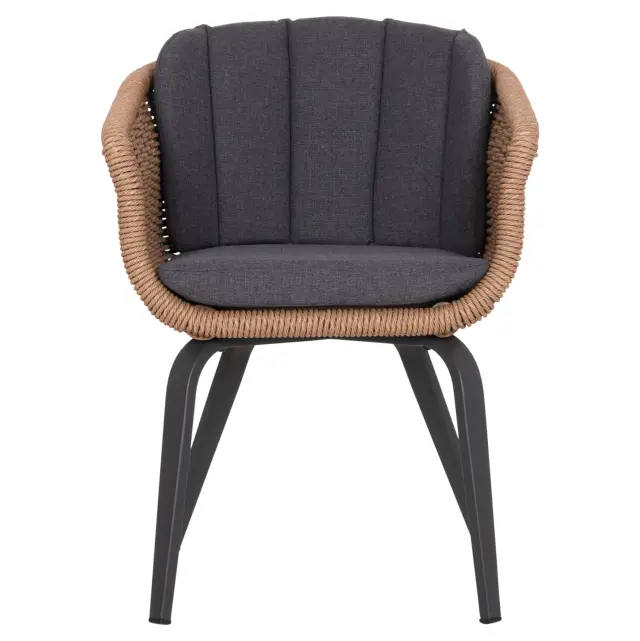 ΠΟΛΥΘΡΟΝΑ FB96559.01 ΑΛΟΥΜΙΝΙΟ & OLEFIN ΓΚΡΙ-TWIST WICKER 60x62x76Yεκ 3