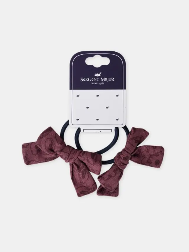 Παιδικά Λαστιχάκια Μαλλιών Burgundy Bows ΜΠΛΕ - One Size