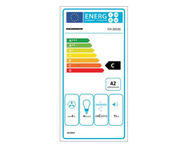Απορροφητήρας Heinner CH-201SS με πλάτος 60cm και απορροφητική ισχύ 209 m³/h CH-201SS 2