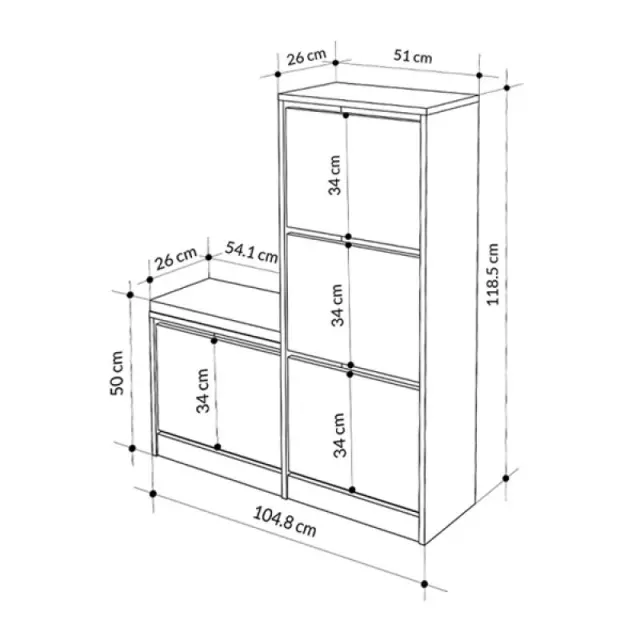 Παπουτσοθήκη Dude Megapap χρώμα sandstone 104,8x26x118,5εκ. 3