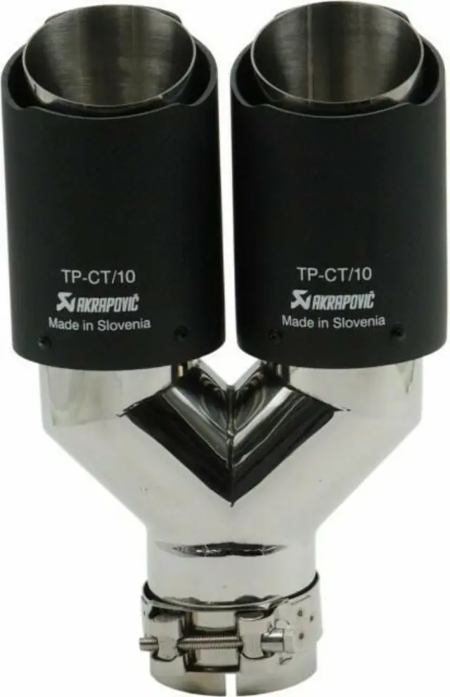 Διπλή Μπούκα Εξάτμισης TP-CT/10 Τύπου Akrapovic Universal 65mm