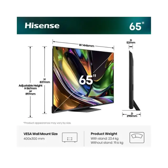 Hisense Smart Τηλεόραση 65" 4K UHD Mini LED UR8S HDR (2026) 65UR8S 3