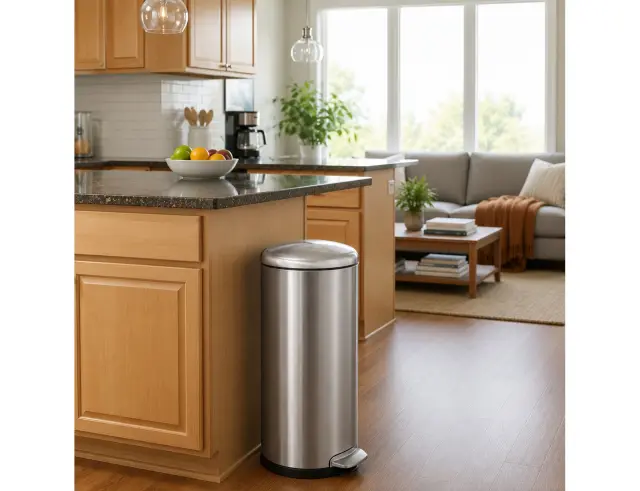 Καλάθι απορριμμάτων Eko Belle Deluxe με χωρητικότητα 30L και διαστάσεις 38x33x66cm - Matt Silver 3