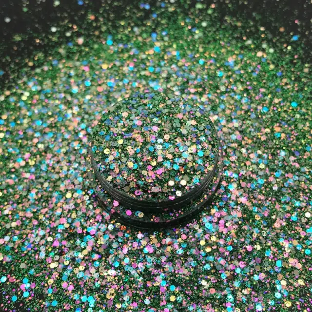 Chunky glitter λεπτό 20gr, Πράσινο mix