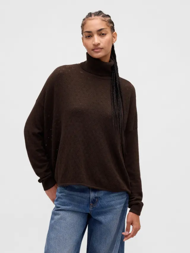 Oversized Pointelle Ζιβάγκο Terra brown