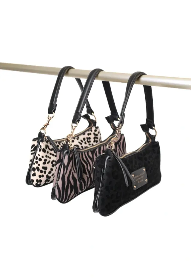 LE PANDORINE - Vicky shoulder bag with black animal print 2