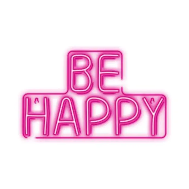 Neon Plexi Neolia NNE10 BE HAPPY (USB & On/Off) Ροζ N64424