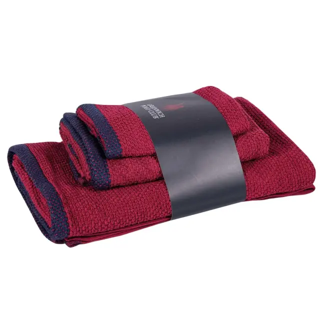 Πετσέτες Σετ 3Τεμ 30x50-50x90-70x140 480gsm Cozy Greenwich Polo Club 4104 Bordeaux 100% βαμβακερό 2