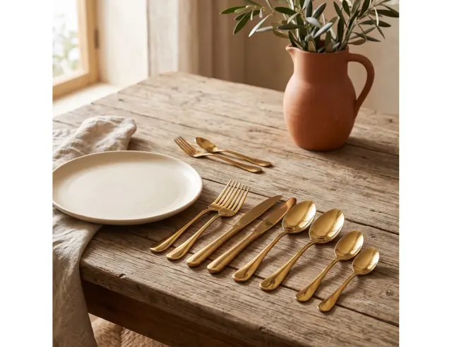Σετ Μαχαιροπίρουνα Excellent Houseware ανοξείδωτα Χρυσά - 16τμχ CC4100730 3