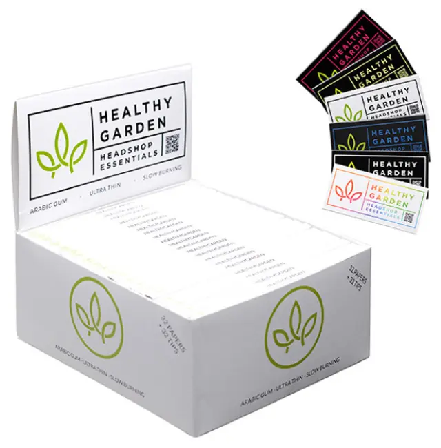 Healthy Garden Χαρτάκια - White - King Size Slim με Λευκές Τζιβάνες 32φ. 2