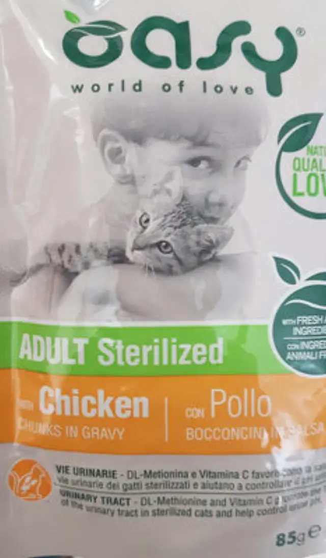 Oasy Cat Lifestage Φακελάκι Κοτόπουλο για Στειρωμένα 85gr Μονόχρωμο