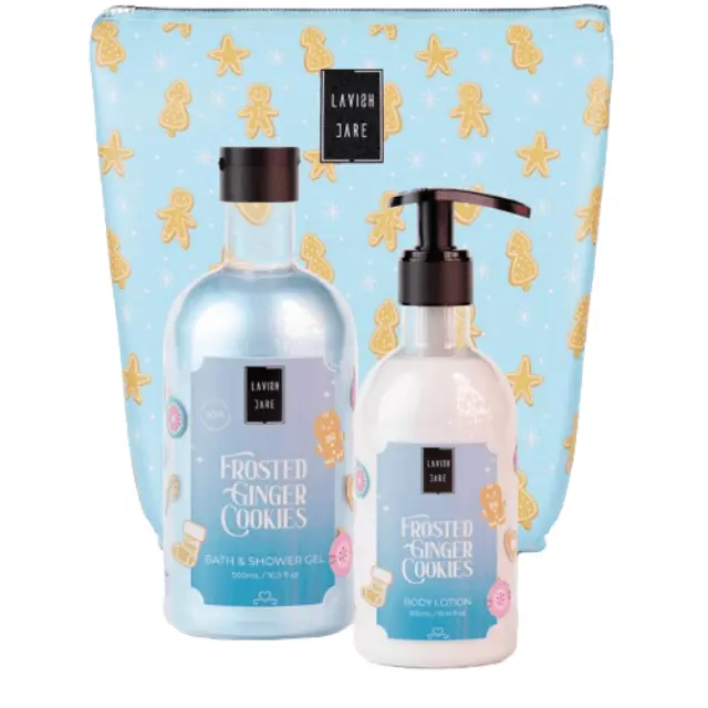 Lavish Care Frosted Ginger Cookies Νεσεσέρ με Shower Gel 500ml & Body Cream 300ml (τζίντζερ, κουλουράκια & μελομακάρονο)
