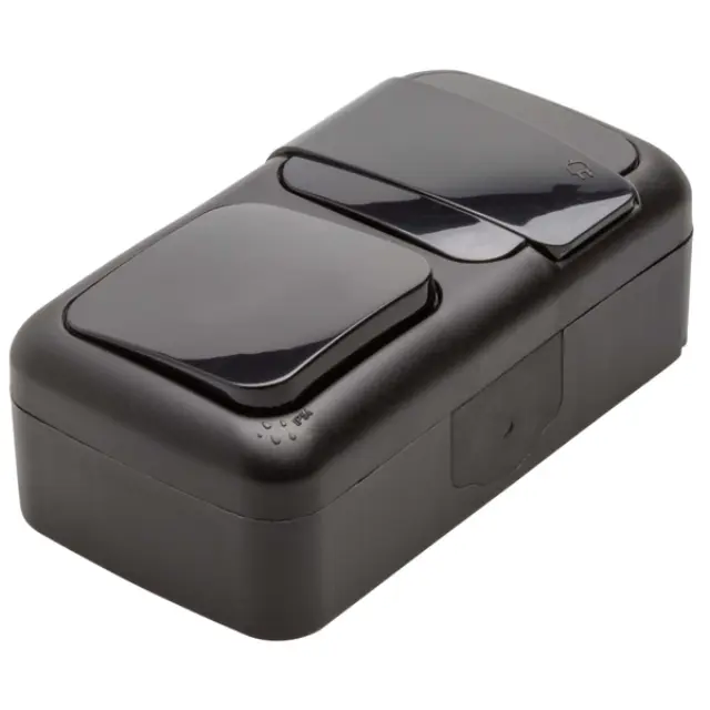 Palmiye Black Switch + Earth Socket Hor CP (Quick Connection)