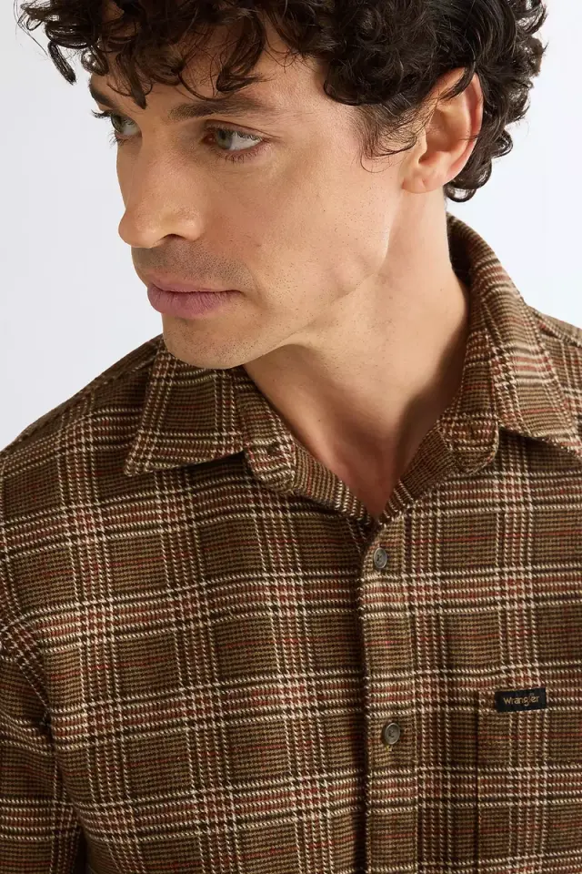 Wrangler Ανδρικό Καρό Πουκάμισο 1 PKT 112386948 - Kangaroo - XXL 3