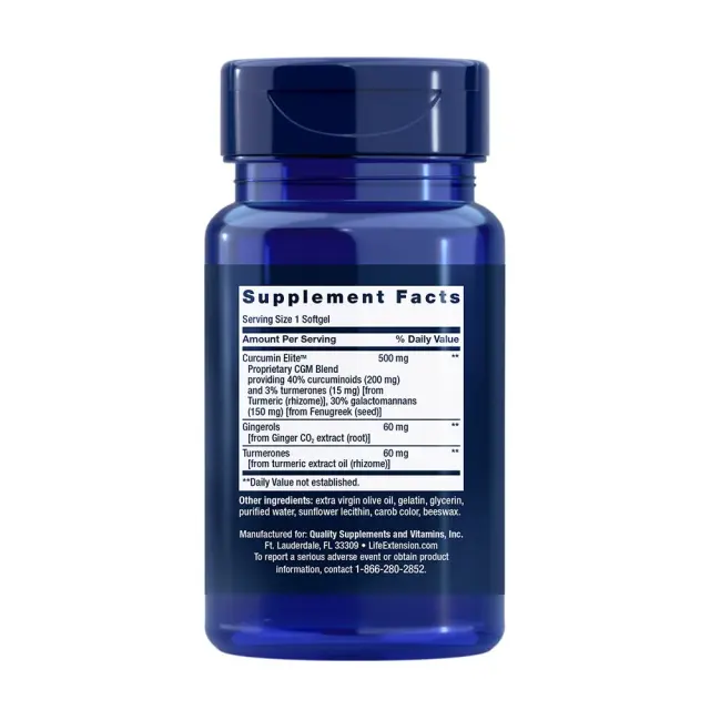 Life Extension Advanced Curcumin Elite Turmeric Extract, Ginger & Turmerones 2