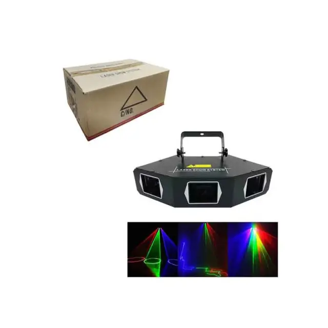 Φωτιστικό Laser Show RGB με 4 Εξόδους Πολυχρωμικό Εφέ για Σκηνή & Πάρτι - RGB Laser Show Light 027093