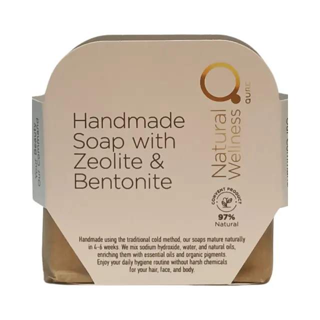 Handmade Soap with Zeolite and Bentonite 90-110g by Natural Wellness- Χειροποίητο Σαπούνι με Ζεόλιθο και Μπετονίτη