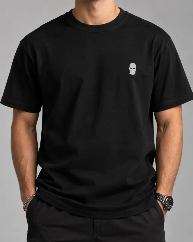 Ghetto T-Shirt Black with Balaclava Logo 2