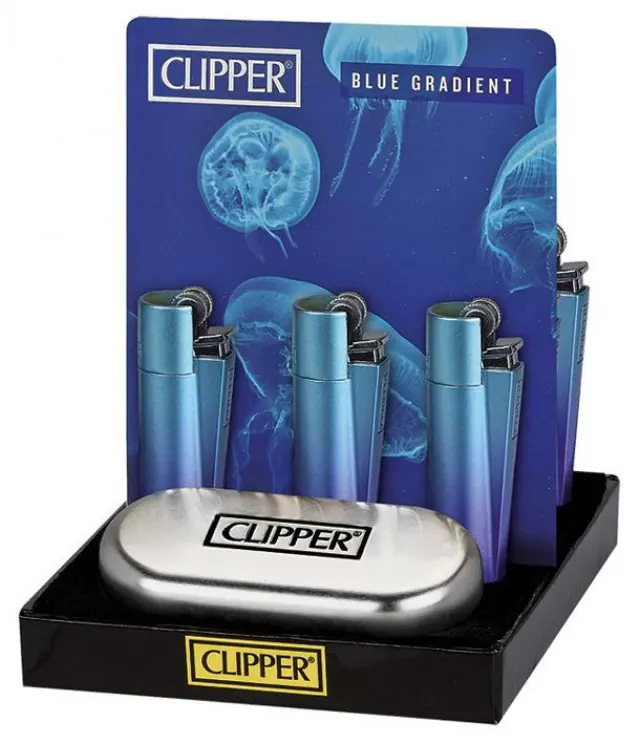 Clipper Αναπτήρας Μεταλλικός Μεγάλος - Blue / Purple Gradient Metal 3