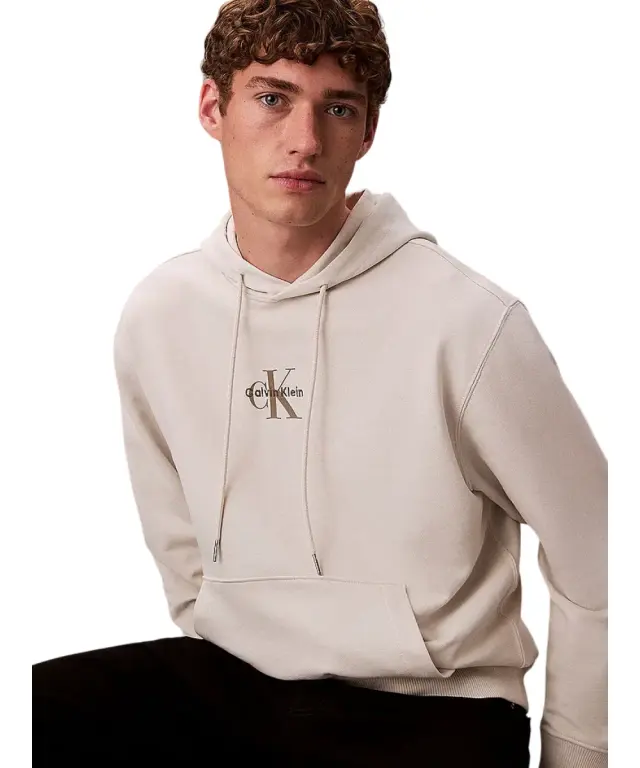 Calvin Klein - Ανδρικό Φούτερ με Κουκούλα Terry Monogram LV04RD243G-67U Μπεζ 2