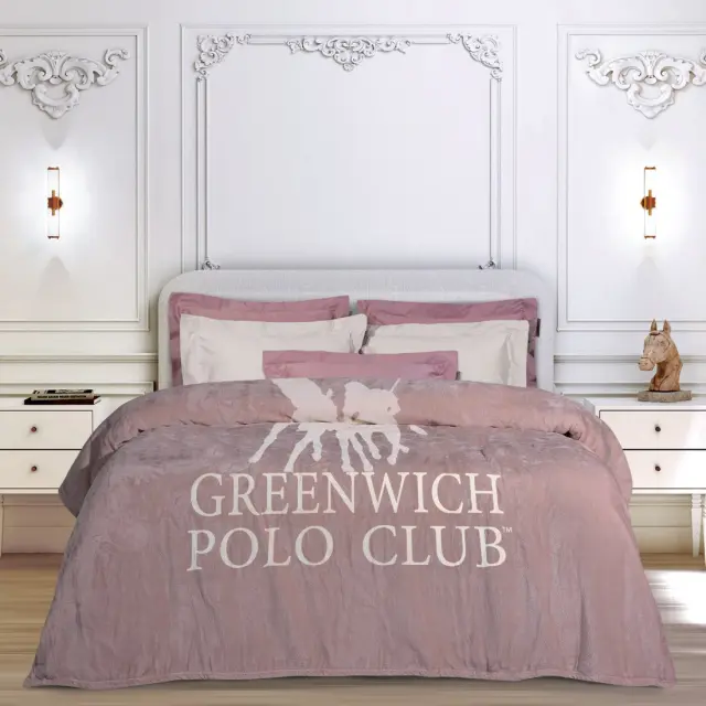 Κουβέρτα 220x240 Υπέρδιπλη 300gsm Fleece Essential Greenwich Polo Club 3491 Nude 100% Πολυέστερ