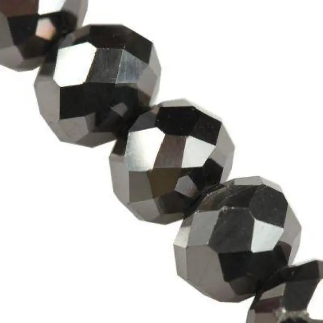 CrystaLine Χάντρα Γυάλινη Rondelle 8x10mm - Gunmetal ~70τεμ