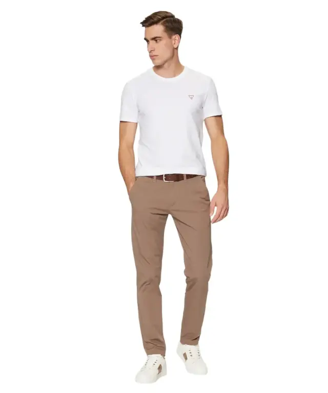 Guess - Ανδρικό T-shirt Short Sleeved Regular Fit M2YI24J1314-G011 Λευκό 3
