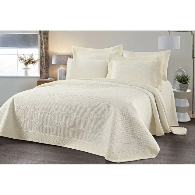 Νυφικό Σετ 3 Τεμ Κουβερλί 230x250 Υπέρδιπλο Beauty Home Emelia 12505 Εκρού 100% Microfiber 2
