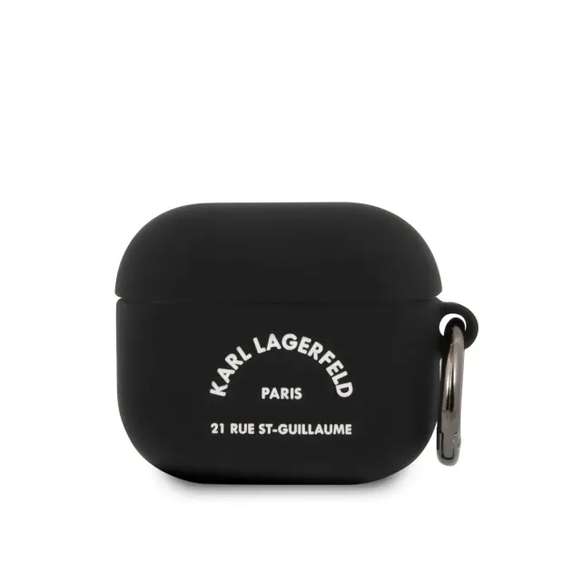 Karl Lagerfeld® 21 Rue ST-Guillaume Προστατευτική Θήκη Σιλικόνης Για Apple AirPods 3 - Μαύρο
