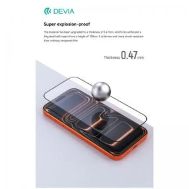 Tempered Glass Full Face Flex Devia Apple iPhone 18 Pro Max/ 17 Pro Max με Βοηθητικό Εργαλείο GRS Μαύρο (1 τεμ.) N71292 2