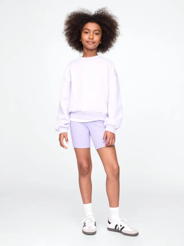 Μωβ Παιδικό Rib Bike Short Warm violet - XS