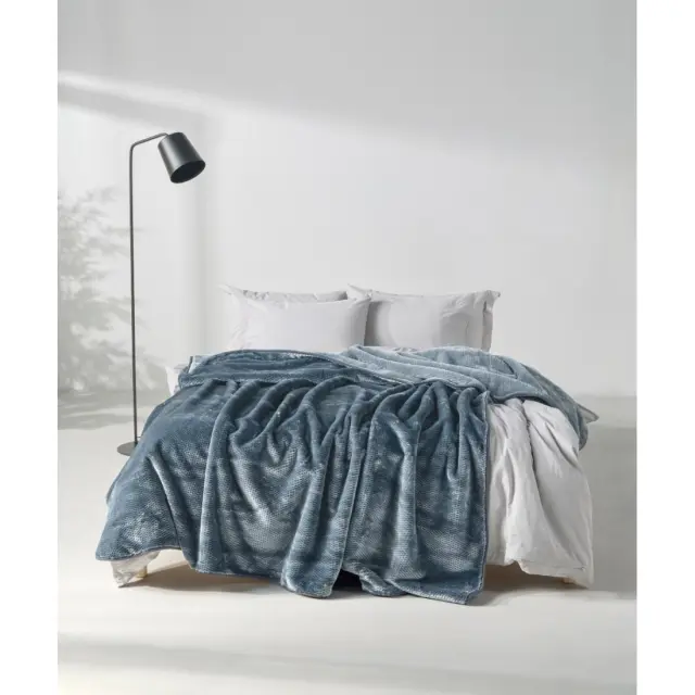 Κουβέρτα Βελουτέ Υπέρδιπλη Kentia Bella 2601 Blue 220x240