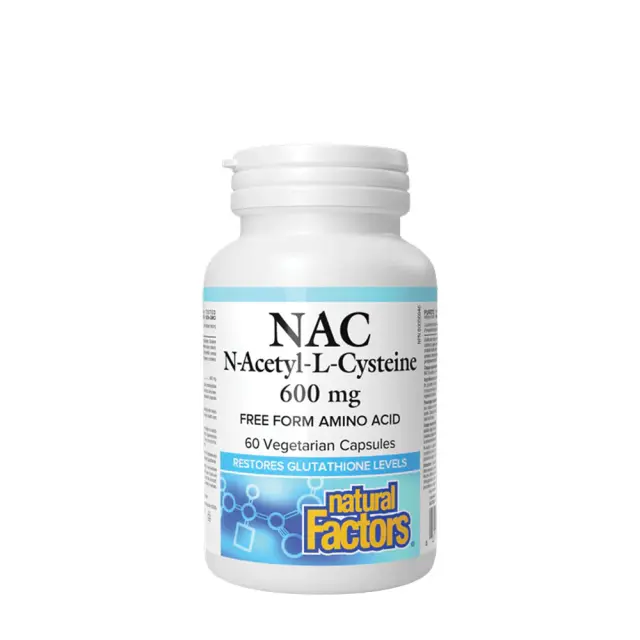 Natural Factors N-Acetyl-L-Cysteine Amino Acid (NAC) 600 mg 60 Veg Capsules