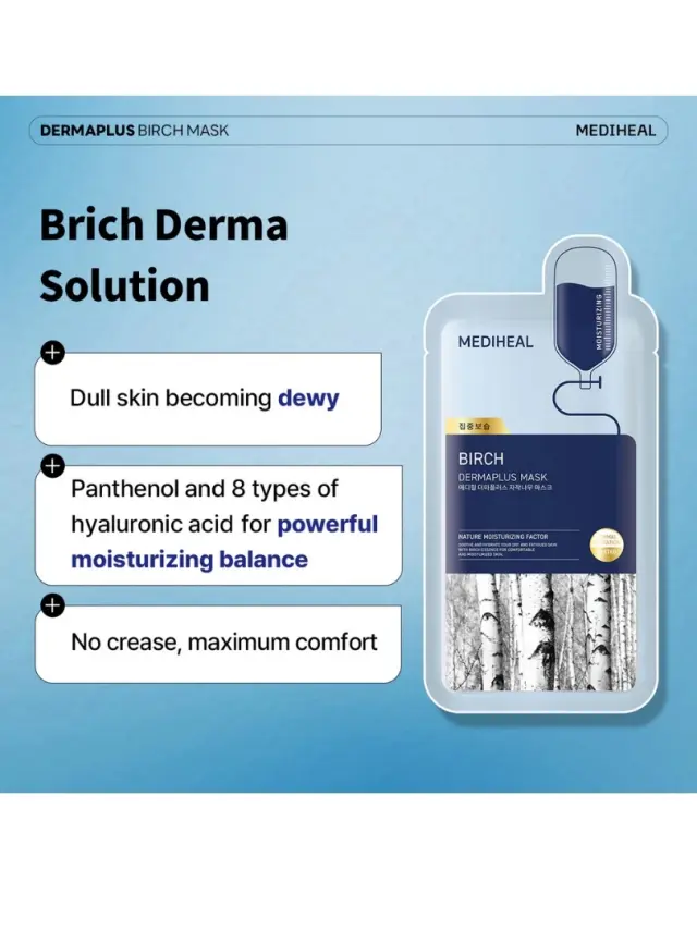 Mediheal Dermaplus Birch Mask - Μάσκα με εκχύλισμα σημύδας για ενυδατωμένη και λεία επιδερμίδα. 3